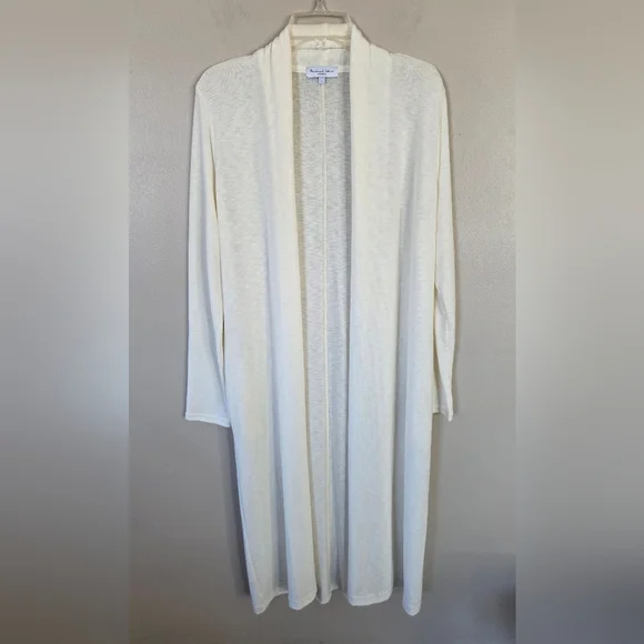 Michael Stars Off White Duster Cardigan Women's Long Sleeve Sweater Size Large - Picture 2 of 11